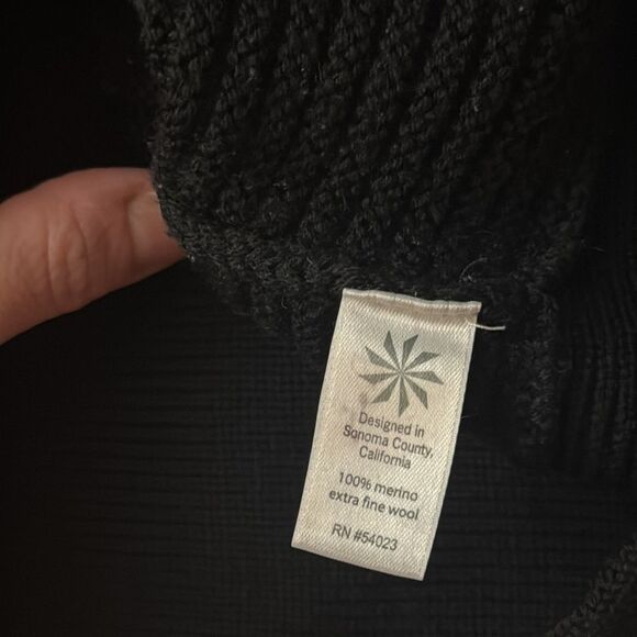 Athleta Merino Wool Funnel Neck Black Long Sleeve Sweater L - Picture 6 of 7